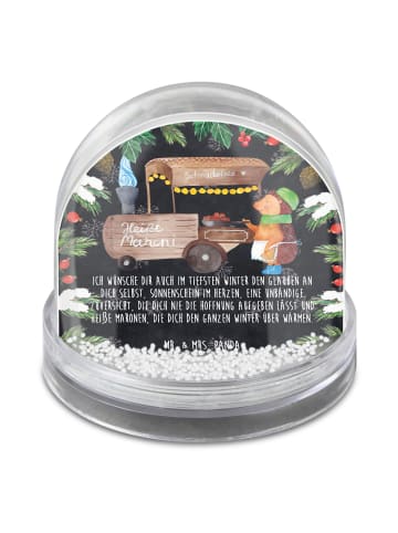 Mr. & Mrs. Panda Schneekugel Weihnachten Igel Maronen mit Spruch in Kreidetafel