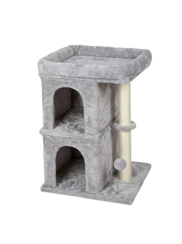 relaxdays Kratzbaum in Hellgrau - (B)46 x (H)71 x (T)40 cm