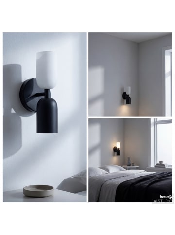 home24 Akku-Wandleuchte NIMI in Schwarz / Creme
