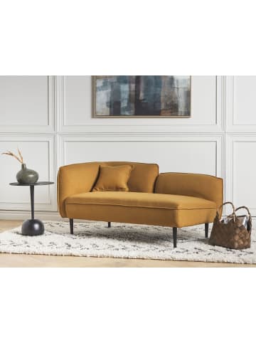 Beliani Chaiselongue CHEVANNES Gelb/Schwarz - (W) 138 x (H) 74 x (L) 77 cm linksseitig