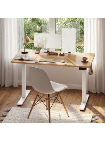 VASAGLE Stehtisch Balok in Eichenfarben - (B)120 x (H)(72-120) x (T)60 cm