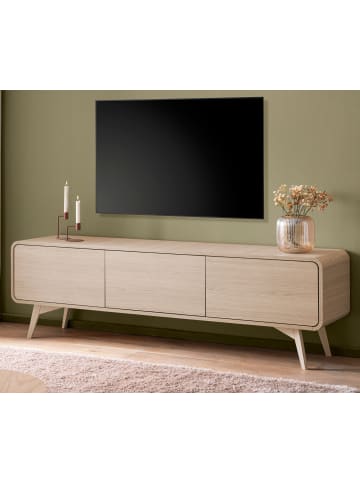 Furn.Design TV-Lowboard Eiche natur skandinavisch 180 cm, TV Unterteil mit Push-to-Open