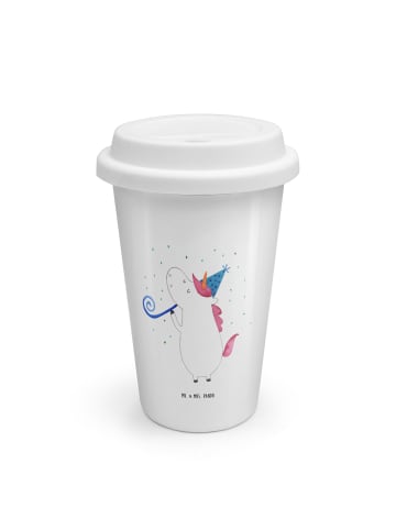 Mr. & Mrs. Panda Thermobecher Einhorn Party ohne Spruch in Weiß