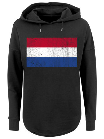 F4NT4STIC Oversized Hoodie Niederlande Flagge distressed in schwarz
