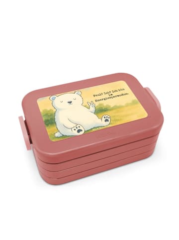 Mr. & Mrs. Panda Lunchbox Eisbär Faul Design mit Spruch in Rot Pastell