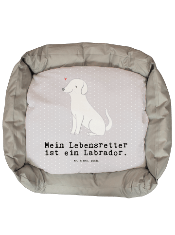 Mr. & Mrs. Panda Hundebett Labrador Lebensretter mit Spruch in Grau Pastell