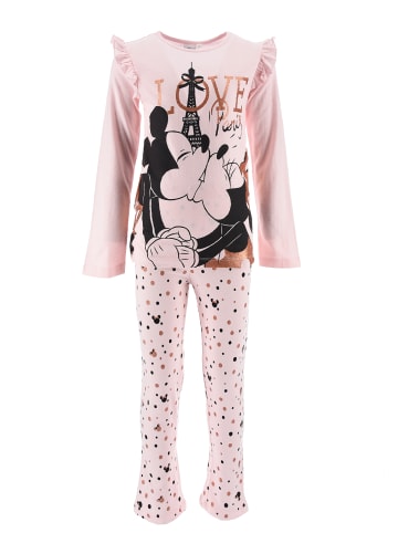Disney Minnie Mouse 2tlg. Outfit: Schlafanzug  Langarmshirt und Hose in Rosa