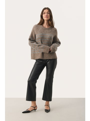 PART TWO Strickpullover LulyaPW Gerade Passform in Medium Grey Stripe