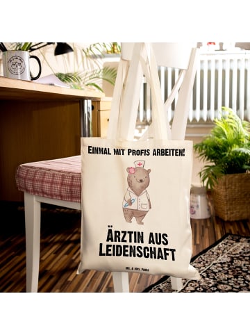 Mr. & Mrs. Panda Shopper Ärztin Leidenschaft mit Spruch in Creme
