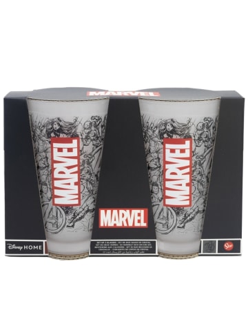 Marvel Heroes Becher-Set 2 Gläser im coolen Heldenlook 490ml Fassungsvermögen