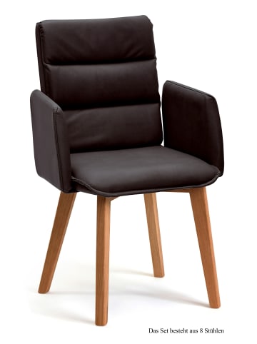 58 aufm Kessel ARMLEHNSTUHL (8er-Set) Daritsa 52x92x60 Eiche geölt/Espresso