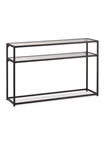 relaxdays Konsolentisch Metall/Glas in Schwarz - (B)110 x (H)70 x (T)30 cm