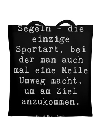 Mr. & Mrs. Panda Umhängetasche Spruch Segeln Umweg mit Spruch in Schwarz