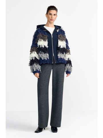 Rich & Royal Strickcardigan mit offenen Kanten in Silver Mist