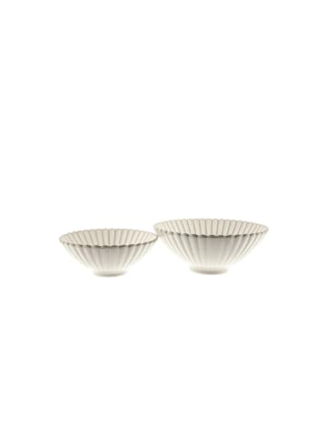Almina Bloomy Servier- & Salatschalen - 2er-Set aus hochwertigem Porzellan in Creme