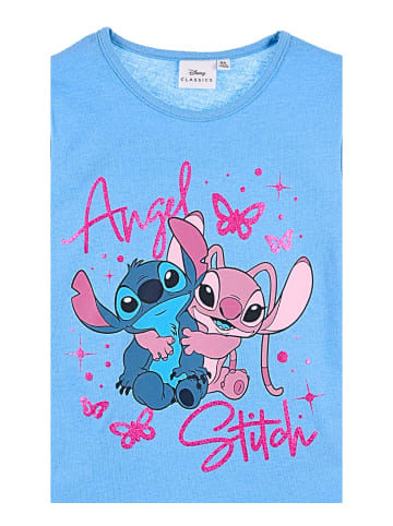 Disney T-Shirt Disney Lilo & Stitch mit Glitzerdetails in Hellblau