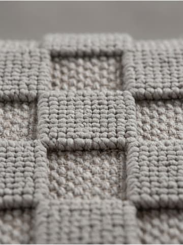 KADIMA DESIGN Flachgewebe-Teppich Schachbrett Grafisch Modern Pflegeleicht in Silber