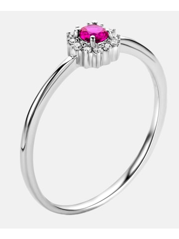 Diamant L'éternel Ring aus 375 Weißgold mit Rubin