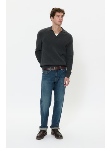 Matinique Strickpullover MAkollo Gerade Passform in Dark Grey Melange