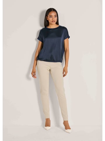 MADELEINE Glänzendes Oberteil mit Jersey-Rückseite in marine