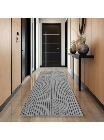 Teppich Boss Kurzflor Teppich Helix 2201, Läufer - Silber