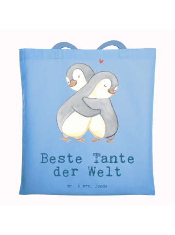 Mr. & Mrs. Panda Shopping Tasche Pinguin Beste Tante der Welt mi... in Sky Blue