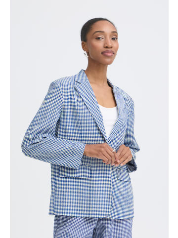 ICHI Blazer IHJILMA Loose fit in SODALITE BLUE/WHITE CHECK