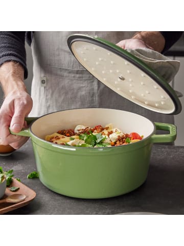 Berndes Bräter/Kochtopf rund, Gusseisen - b.iron in grün