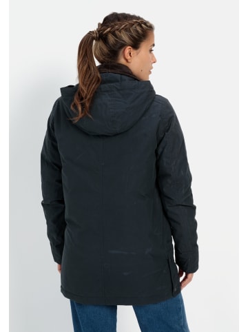 Camel Active Wachsjacke mit abnehmbarer Kapuze in Dunkelblau