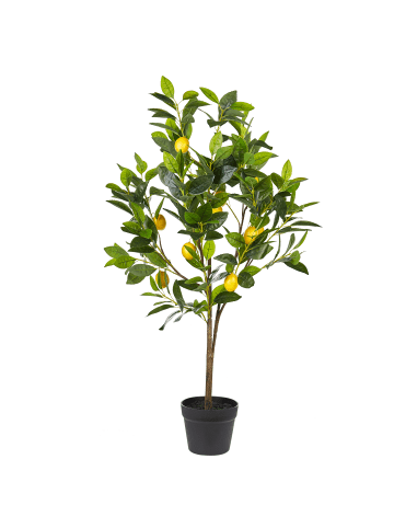 Beliani Kunstpflanze LEMON TREE in Grün/Schwarz - (W) 45 x (H) 105 x (L) 45 cm