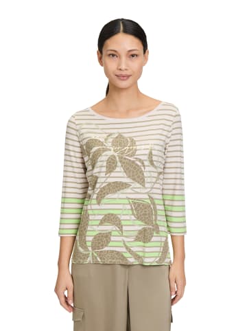 Betty Barclay Ringelshirt mit U-Boot-Ausschnitt in Khaki/Green