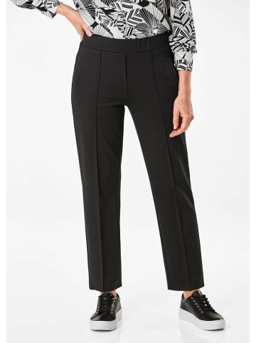 GOLDNER Kurzgröße:  Elegante Jerseyhose mit Biese in schwarz