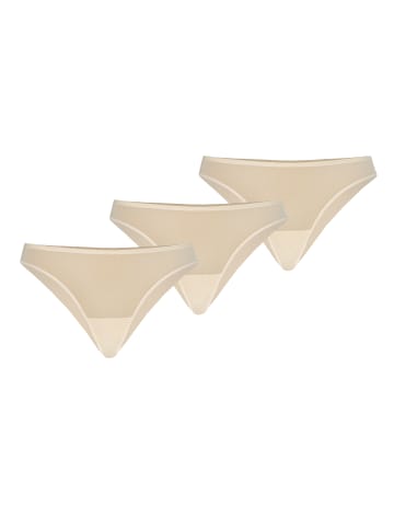 Teyli 3er Pack: Brasilianische Slip aus Mesh Tati in beige