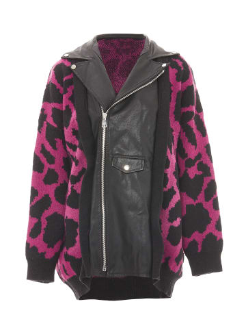 NAEMI Strickjacke in Violett Schwarz
