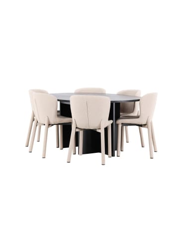 ebuy24 Essgruppe Strada (6-teilig) Schwarz 120 x 120 cm