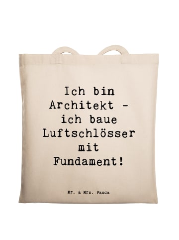 Mr. & Mrs. Panda Tragetasche Spruch Architekt Luftschlösser mit ... in Creme