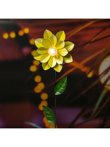 MARELIDA LED Solar Gartenstecker Blume Garten Blumenstecker H: 49,5cm in gelb