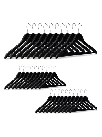 60x Kleiderbügel in Schwarz