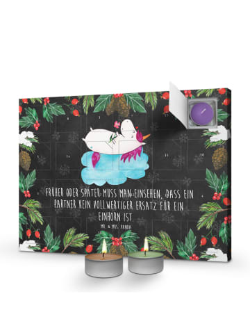 Mr. & Mrs. Panda Adventskalender Einhorn Verliebt mit Spruch in Kreidetafel