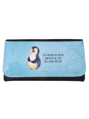 Mr. & Mrs. Panda Kunstleder Pinguin Diät mit Spruch in Eisblau