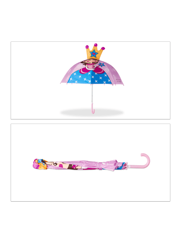 relaxdays Kinderregenschirm Prinzessin in Rosa