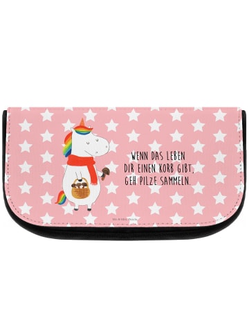 Mr. & Mrs. Panda Kosmetiktasche Einhorn Pilz mit Spruch in Rot Pastell