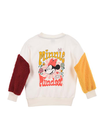 Disney Minnie Mouse Pullover langarm mit Sherpa Ärmeln in Weiß