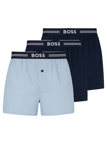 BOSS Web-Boxershorts 3er Pack in Hellgrau/Dunkelblau