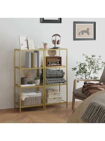 VASAGLE Regal in Gold - (B)40 x (H)95 x (T)30 cm