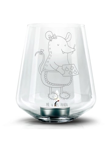 Mr. & Mrs. Panda Glas Teelichthalter Maus Kekse ohne Spruch in Transparent