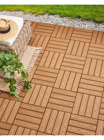 Beliani 11-tlg Outdoor Bodenbelag ATESSA in Braun