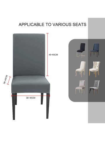 Intirilife Elastische Stuhlhusse Stuhlüberzug in 4x Grau