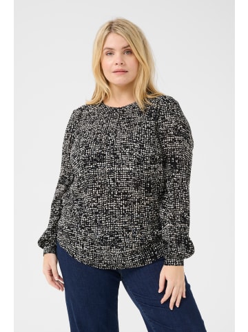 KAFFE curve Langarm-Bluse KCmila in Black/Turtledove Graphic Dot