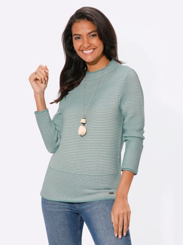 WITT WEIDEN Pullover in salbei-ecru-geringelt